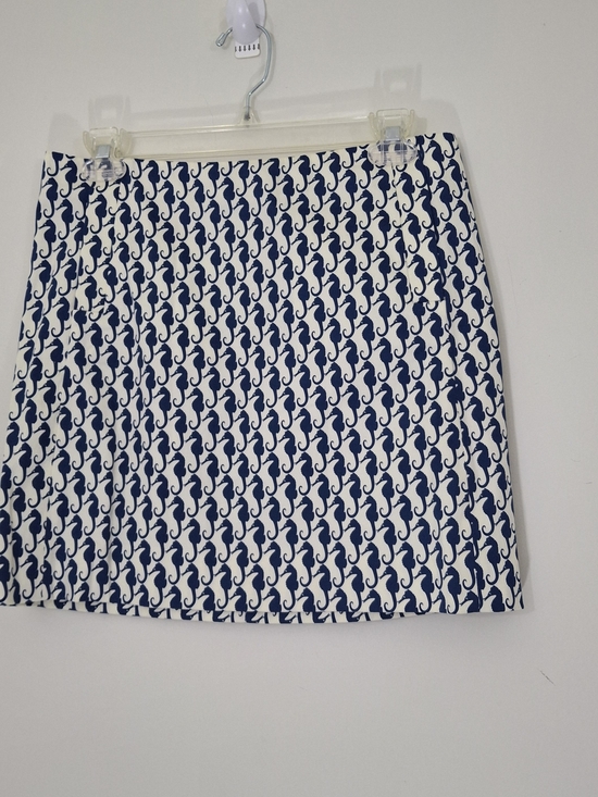 J. Crew Dresses & Skirts - J. Crew Navy and White Seahorse-Pattern Mini Skirt, Size 2